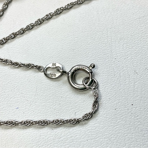 Vintage Sterling Silver Marcasite Scottish Thistle Necklace - Picture 4 of 5